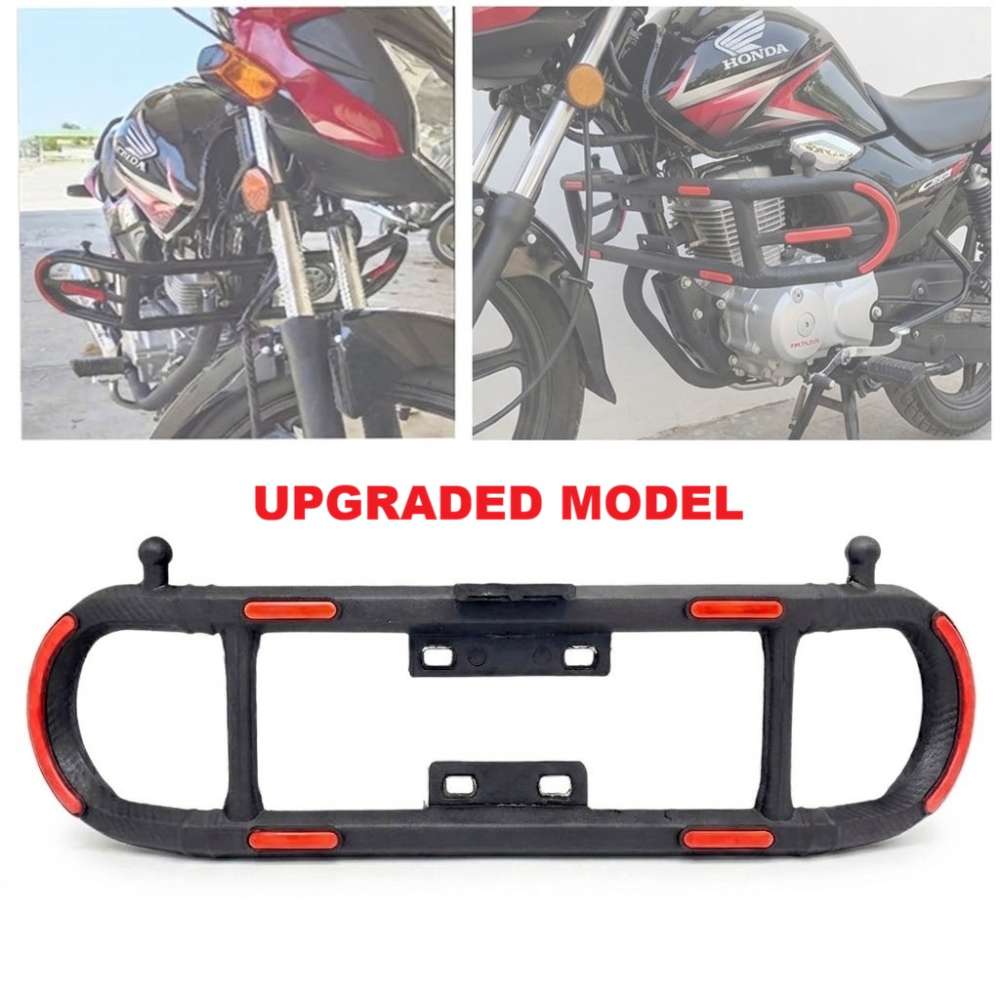 AKE - Premium 16 Gauge ABS Coated Motorcycle Crash Guard / Leg Guard / Safe Guard For Yamaha YBR 125, YBR-G, YBZ, Suzuki GS150, GS150SE, GR150, GD110, Honda Pridor 100 | Universal Bike Leg Protection Heavy Duty Frame Slider